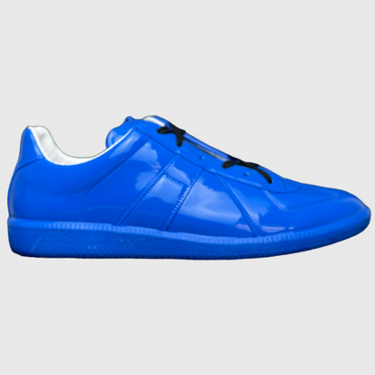 Maison Margiela Replica Lace-Up Sneakers 'Blue Patent' SS22 Brand New