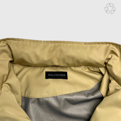 Balenciaga Hooded Printed Shell Jacket Beige Size 3 Pre-Owned