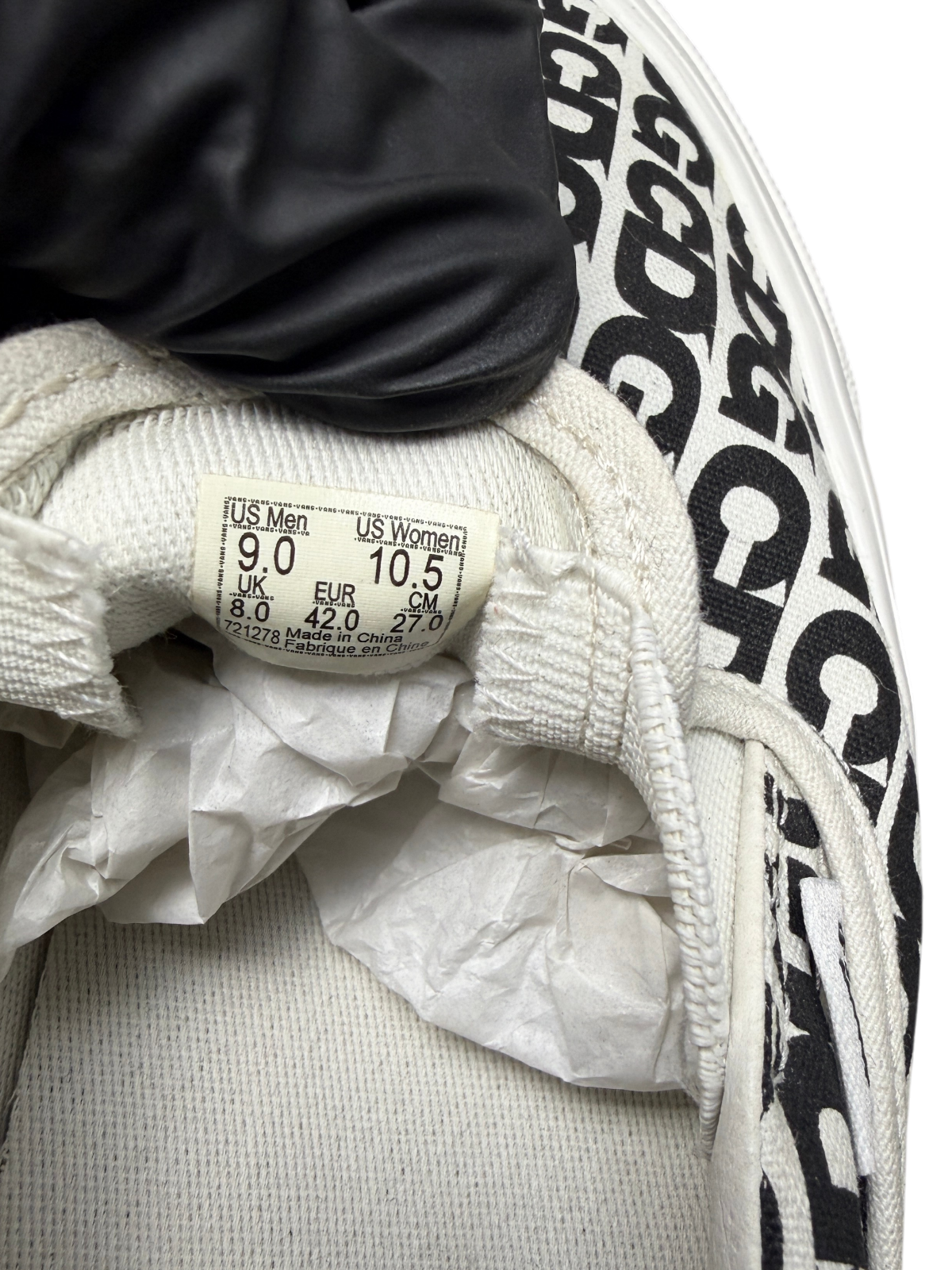 Comme des Garçons x Vans Vault Slip-On LX 'CDG Print' Size 9  Pre-Owned