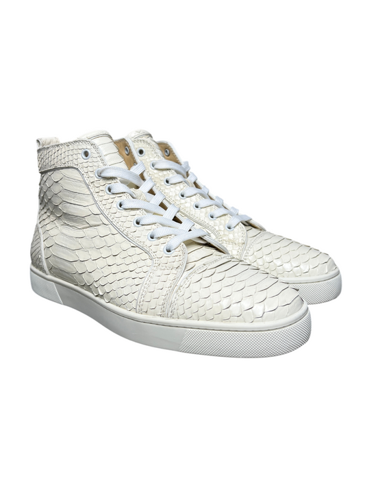 Christian Louboutin Louis Orlato Flat Python Sneaker 'Ivory' Size 43.5 Pre-Owned