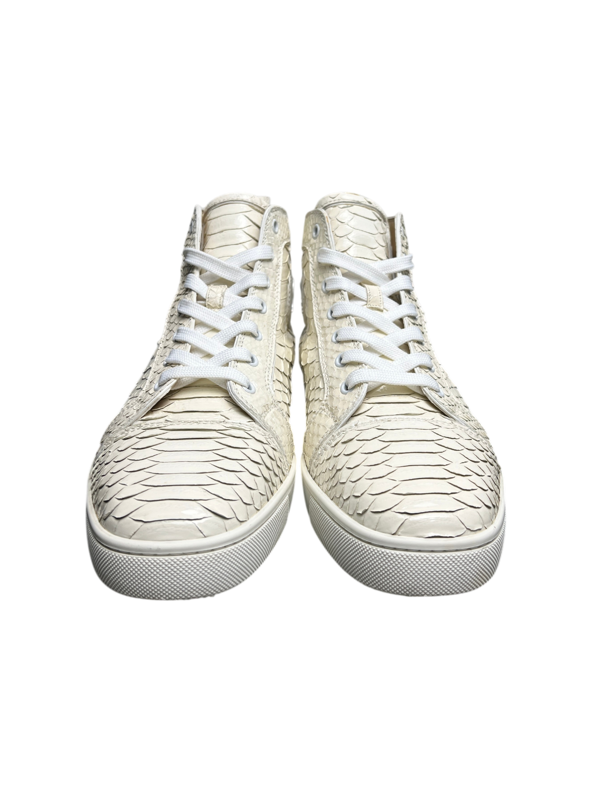 Christian Louboutin Louis Orlato Flat Python Sneaker 'Ivory' Size 43.5 Pre-Owned
