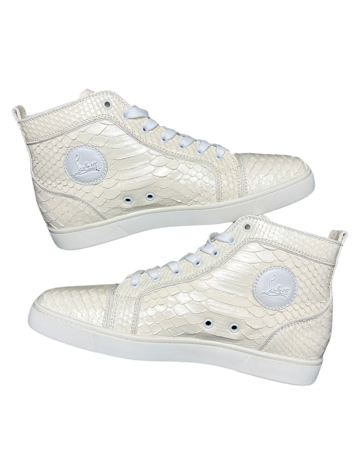 Christian Louboutin Louis Orlato Flat Python Sneaker 'Ivory' Size 43.5 Pre-Owned
