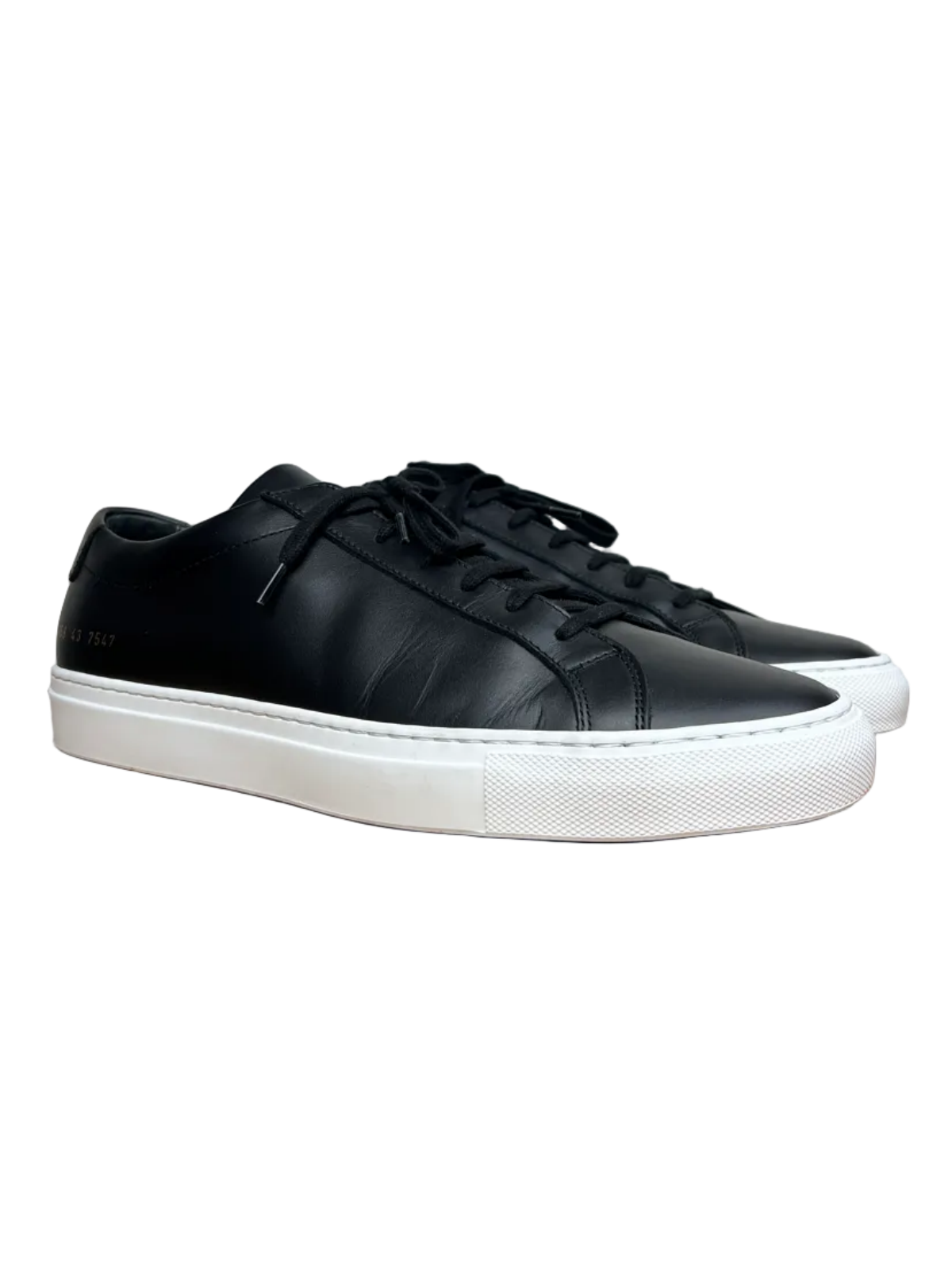 Common Projects Achilles Low Leather Sneaker 'Black/White' Size 10 Pre-Owned