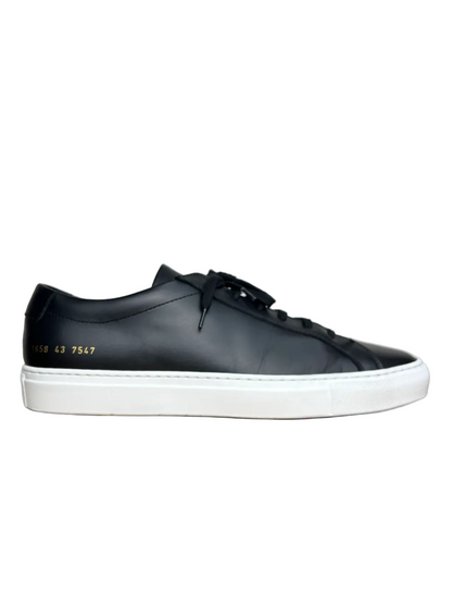 Common Projects Achilles Low Leather Sneaker 'Black/White' Size 10 Pre-Owned