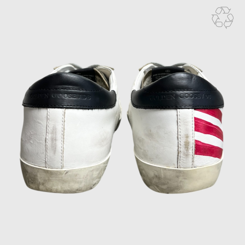 Golden Goose Superstar 'White Red Flag' Size 12 Pre-Owned