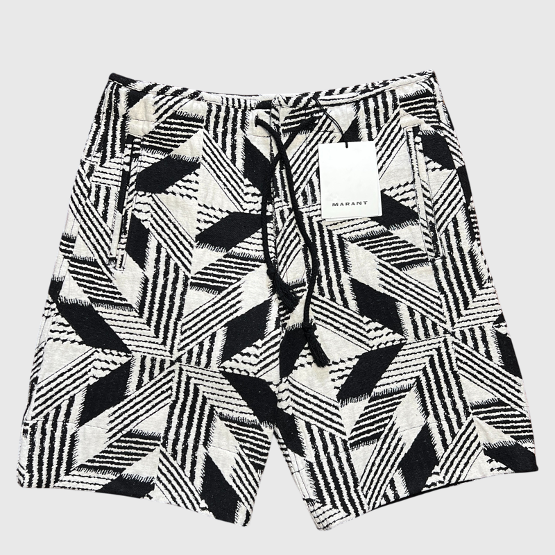 Isabel Marant Felian Jacquard Shorts 'Black/Off White' Size Large Brand New