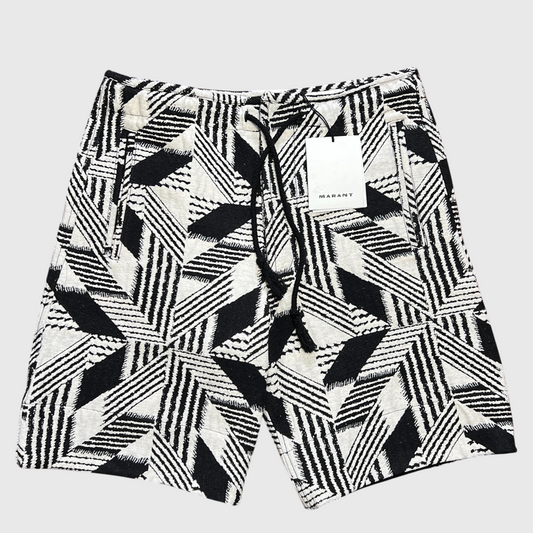 Isabel Marant Felian Jacquard Shorts 'Black/Off White' Size Large Brand New