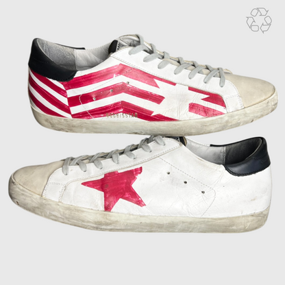 Golden Goose Superstar 'White Red Flag' Size 12 Pre-Owned