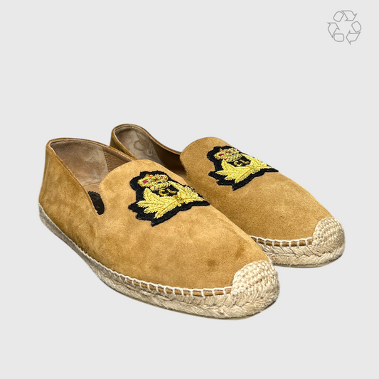 Christian Louboutin Suede Nanou Orlato Espadrille 'Brown' Size 9 Pre-Owned