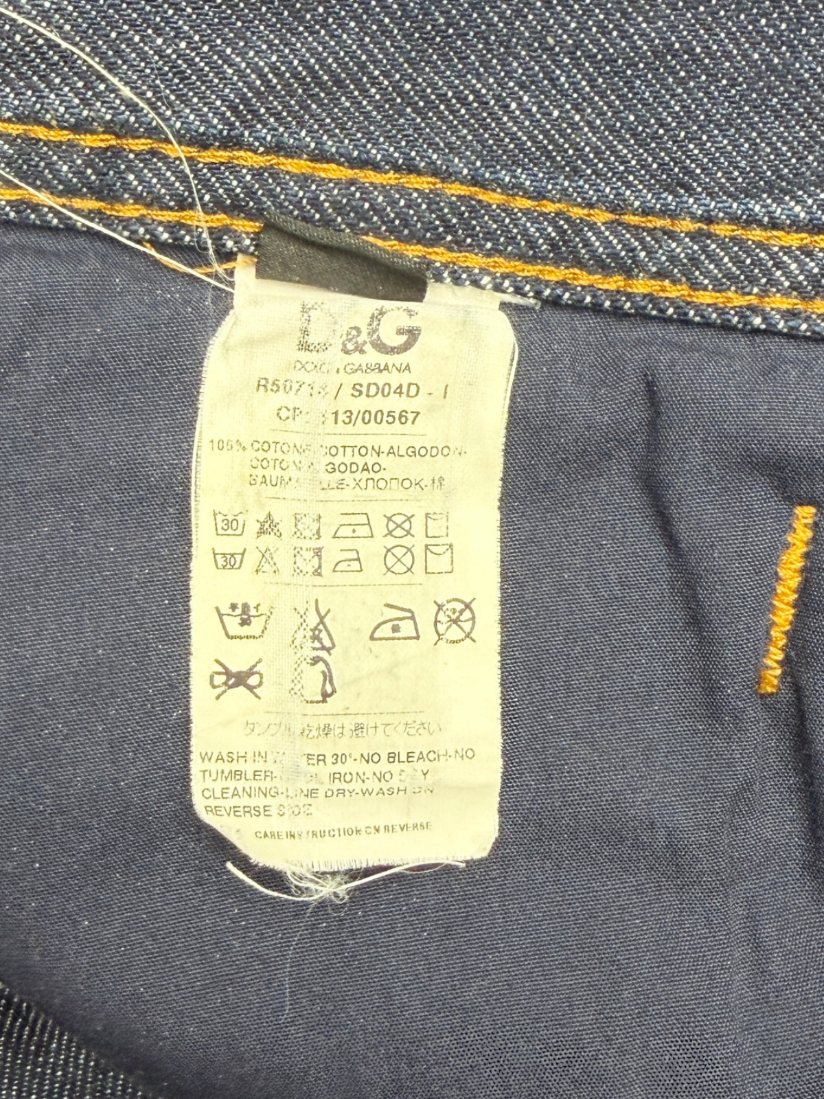Vintage 90's Dolce & Gabanna Indigo Wash Denim Jeans Size 38 Pre-Owned