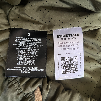 Fear Of God Essentials Textured Nylon Field Pant 'Military' FW24 Size Small Pre-Owned