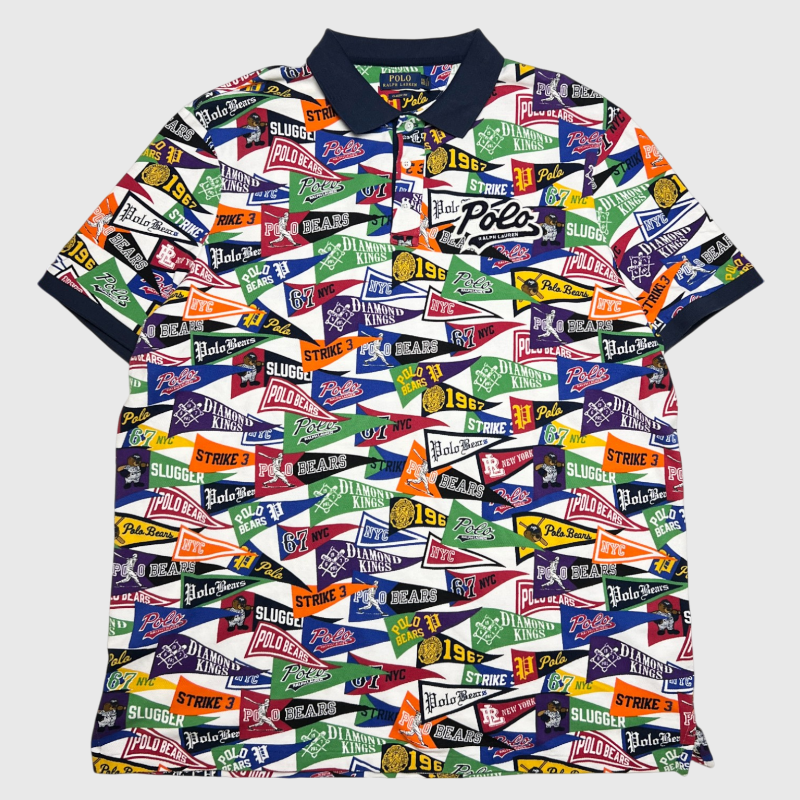 Polo Ralph Lauren Stadium Bears Pennant Flag Baseball Classic Shirt 'Art Deco' 71074305 Size 2XL Brand New