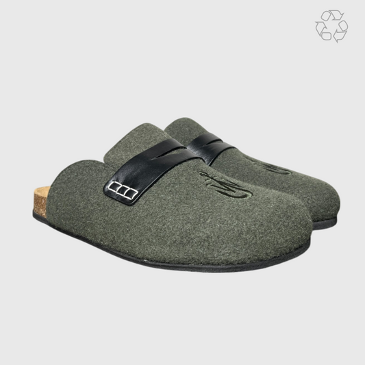 JW Anderson Felt Loafer Mules 'Dark Olive' Size 11.5 Pre-Owned