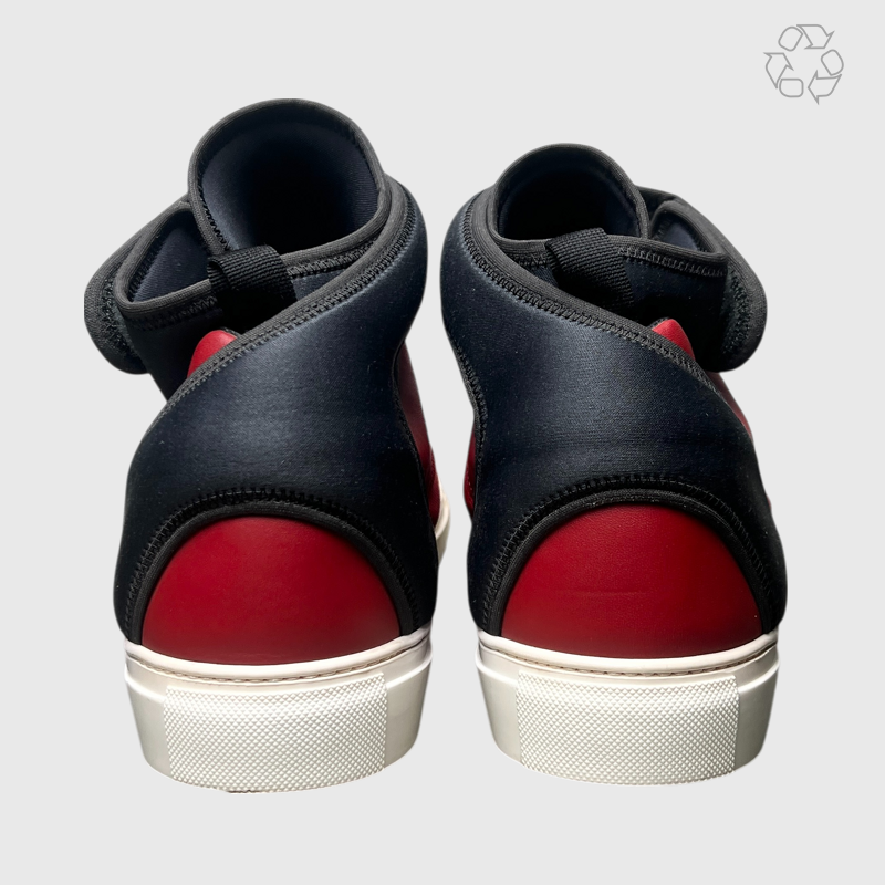 Balenciaga Neoprene High Top Sneaker Black/Red  391216 WAW81 6455 Size 9 Pre-Owned