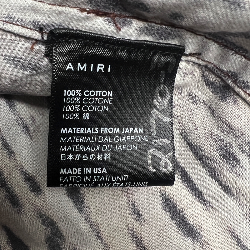 Amiri Distressed Leopard Printed  Flannel Shirt Brand New