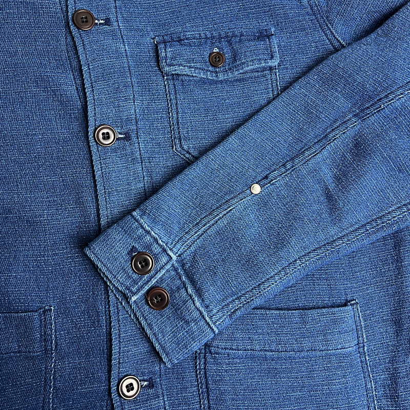 Peter Millar Indigo Denim Blue Chore Coat Jacket Size L Pre-Owned