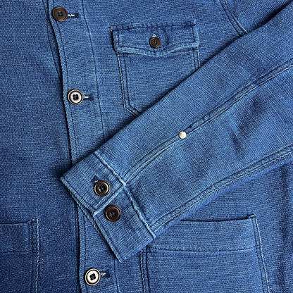 Peter Millar Indigo Denim Blue Chore Coat Jacket Size L Pre-Owned