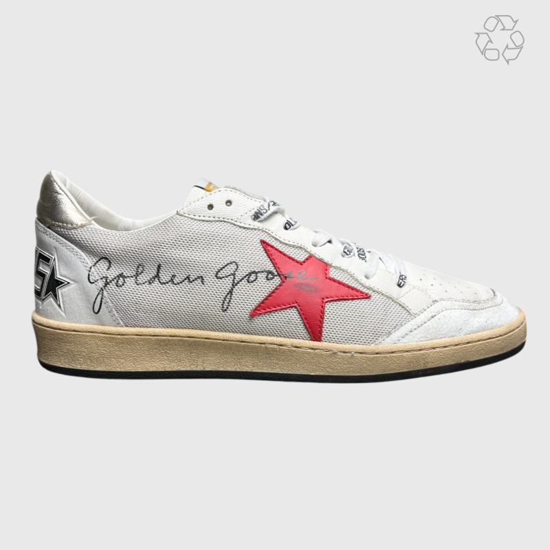 Golden Goose Ball Star Signature 'White/Mesh/Red' Size 44 Pre-Owned