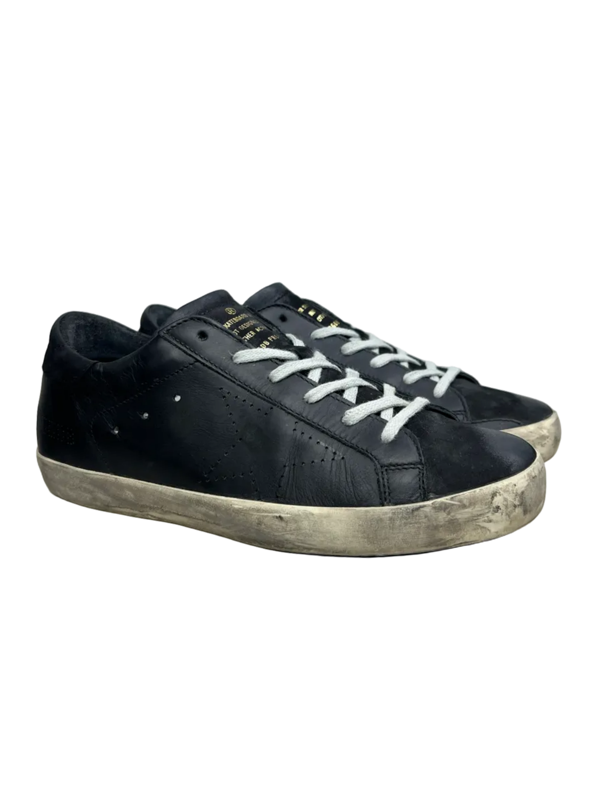 Golden Goose Wmns Superstar 'Black/Perforated Star' Size 39 Pre-Owned
