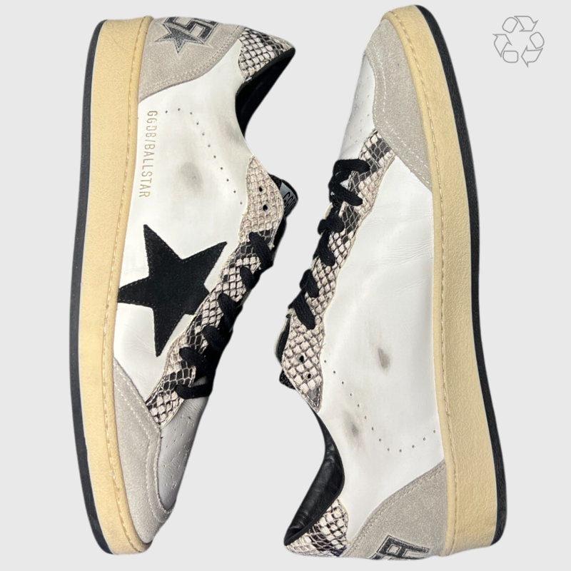 Golden Goose Ball Star 'Dirty White/Dirty Grey/Black/Python Print' Size 44 Pre-Owned