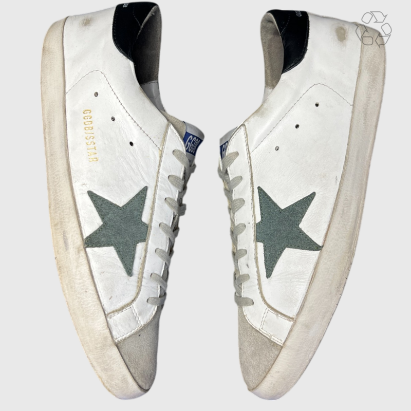 Golden Goose Super-Star 'White/Black/Green Star' Size 44 Pre-Owned