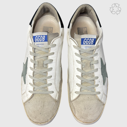 Golden Goose Super-Star 'White/Black/Green Star' Size 44 Pre-Owned