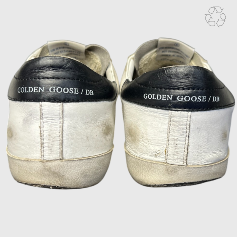 Golden Goose Super-Star 'White/Black/Green Star' Size 44 Pre-Owned