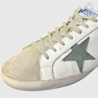 Golden Goose Super-Star 'White/Black/Green Star' Size 44 Pre-Owned