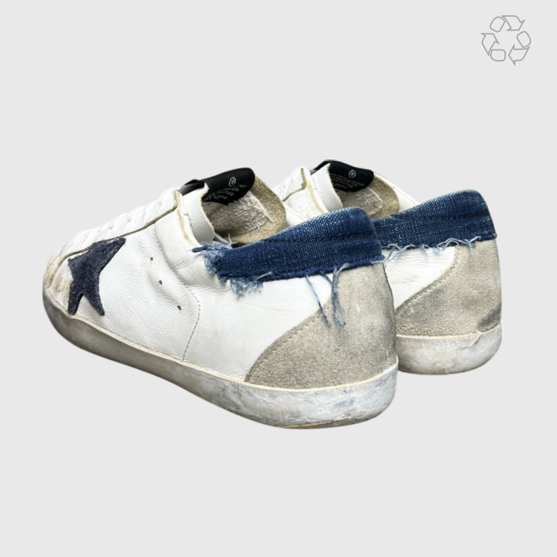 Golden Goose Super-Star 'White/Denim/Navy Star' Size 46 Pre-Owned
