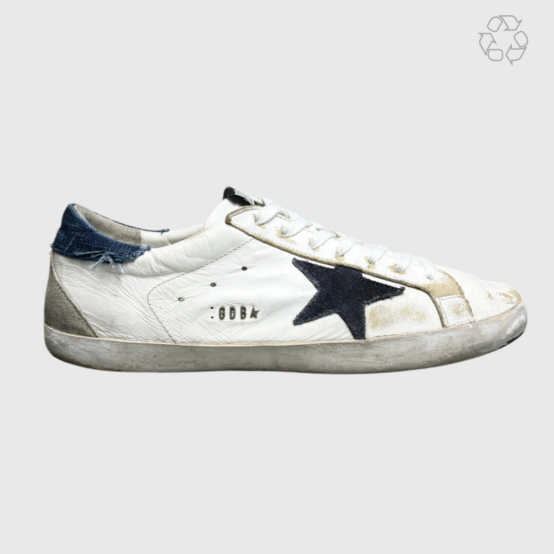 Golden Goose Super-Star 'White/Denim/Navy Star' Size 46 Pre-Owned