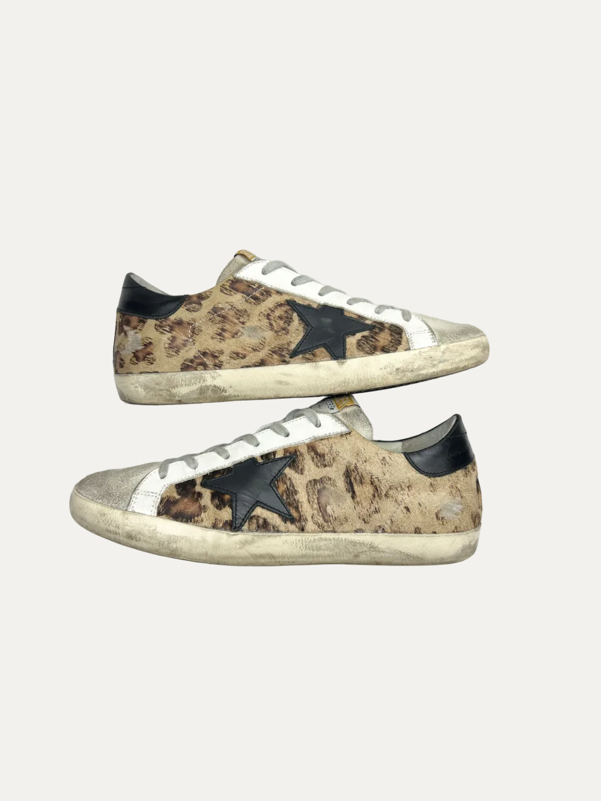 Golden Goose Women's Superstar 'Leopard Print/Black Star' Size 39 Pre-Owned