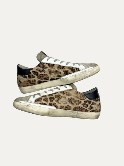 Golden Goose Women's Superstar 'Leopard Print/Black Star' Size 39 Pre-Owned