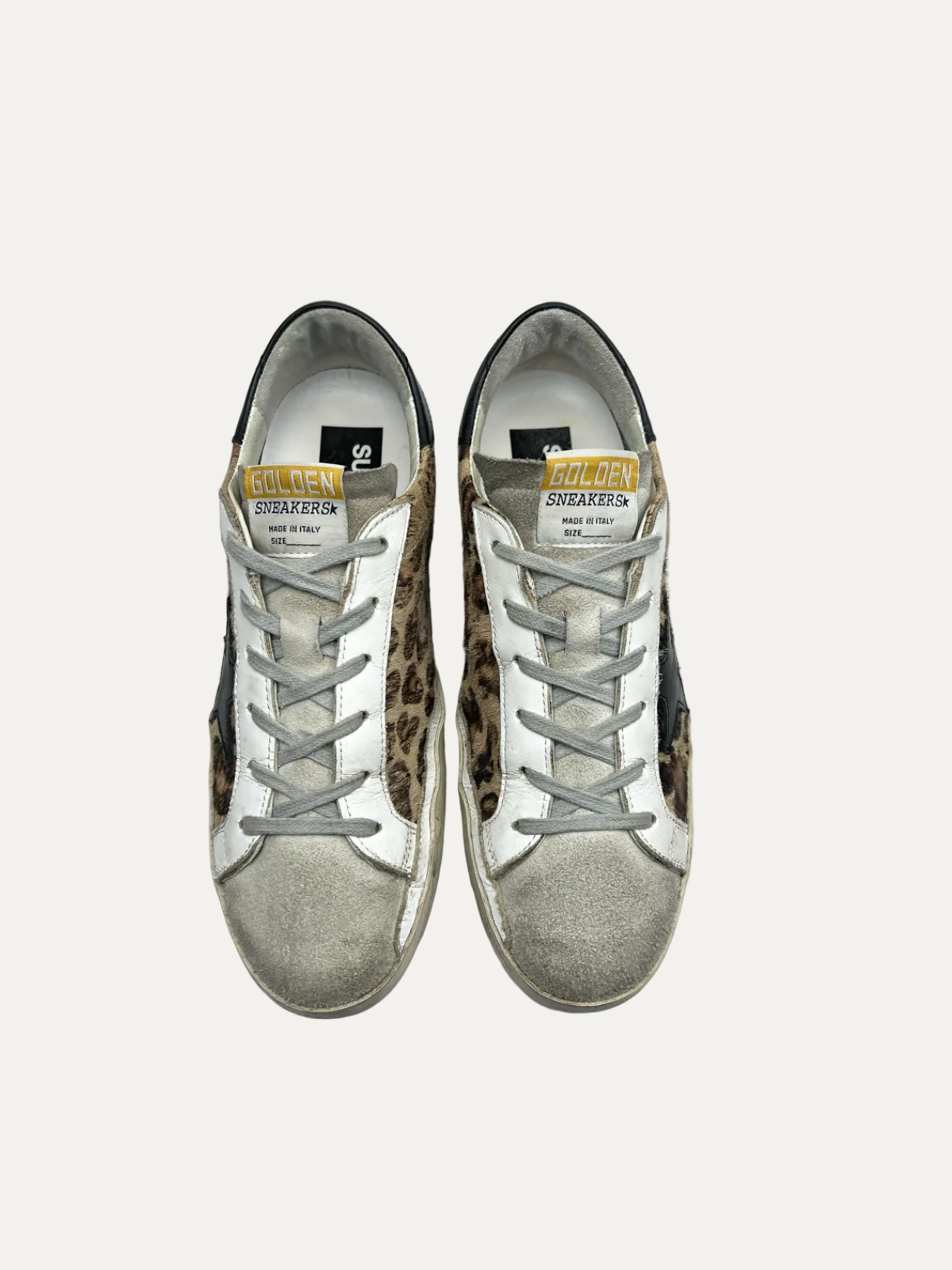 Golden Goose Women's Superstar 'Leopard Print/Black Star' Size 39 Pre-Owned