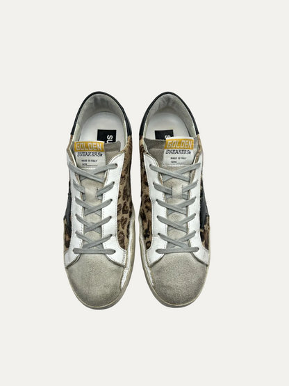 Golden Goose Women's Superstar 'Leopard Print/Black Star' Size 39 Pre-Owned