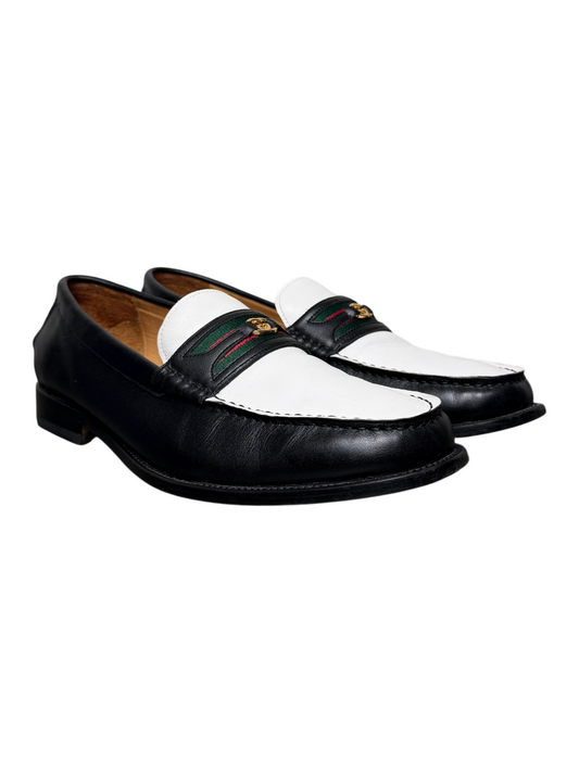 Vintage Gucci GG Loafer Interlocked G 'Black/Great White' Size 10.5 Pre-Owned