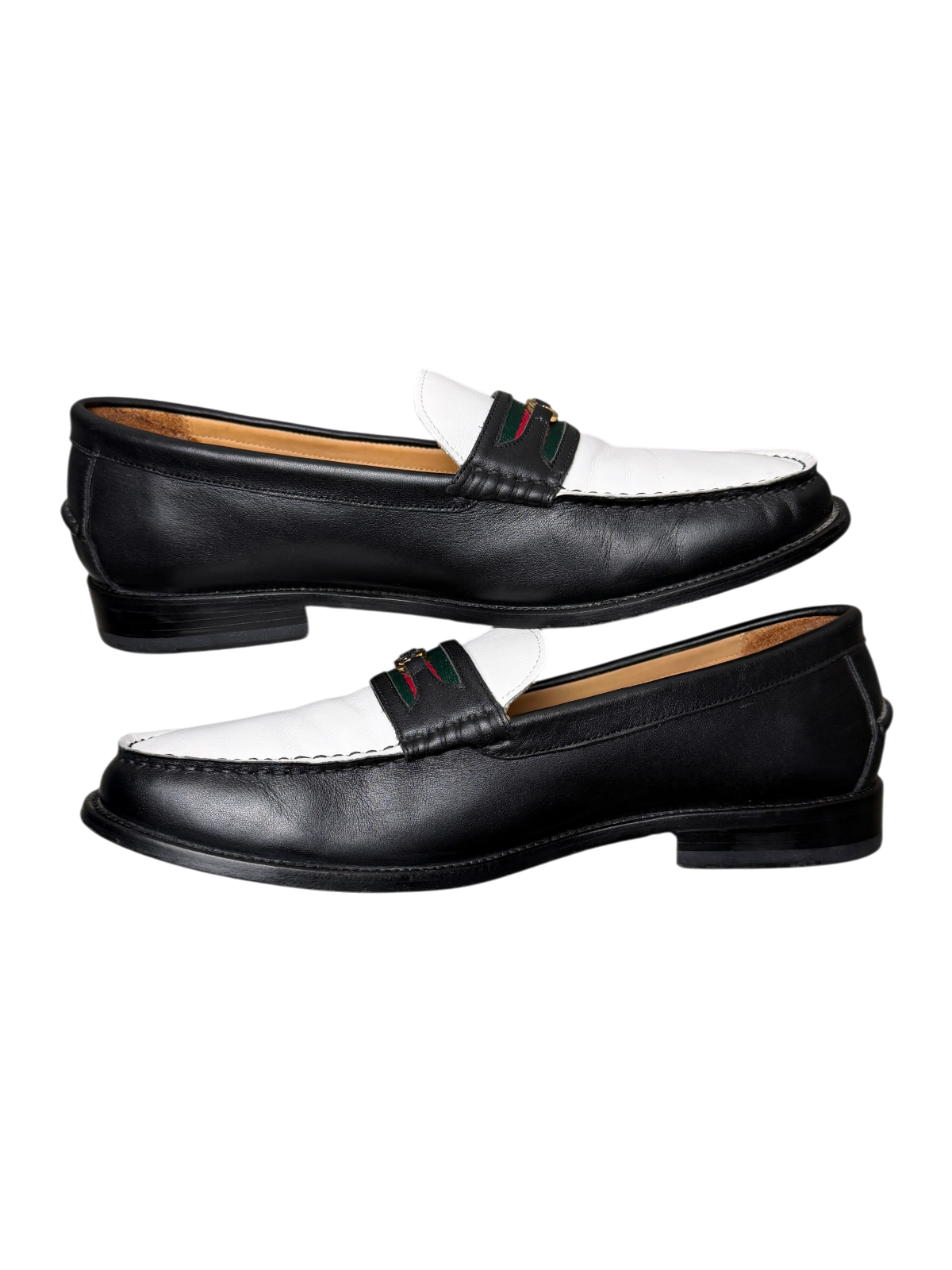Vintage Gucci GG Loafer Interlocked G 'Black/Great White' Size 10.5 Pre-Owned