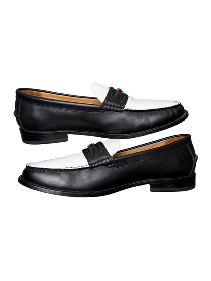 Vintage Gucci GG Loafer Interlocked G 'Black/Great White' Size 10.5 Pre-Owned