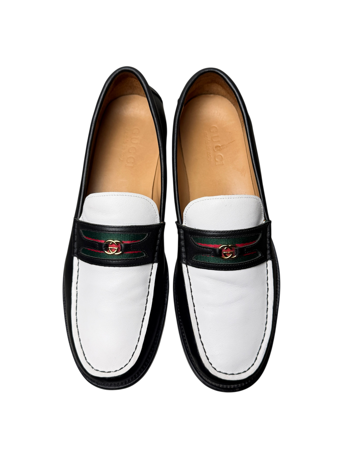 Vintage Gucci GG Loafer Interlocked G 'Black/Great White' Size 10.5 Pre-Owned