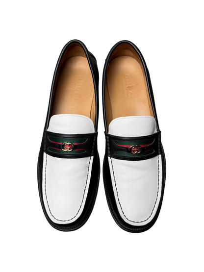 Vintage Gucci GG Loafer Interlocked G 'Black/Great White' Size 10.5 Pre-Owned