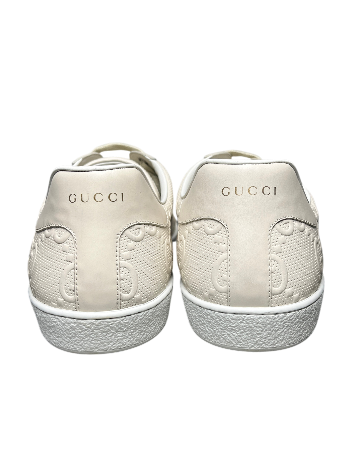 Gucci Ace 'GG Embossed - Cream/White' Size 17 Pre-Owned