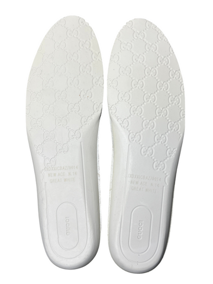 Gucci Ace 'GG Embossed - Cream/White' Size 17 Pre-Owned