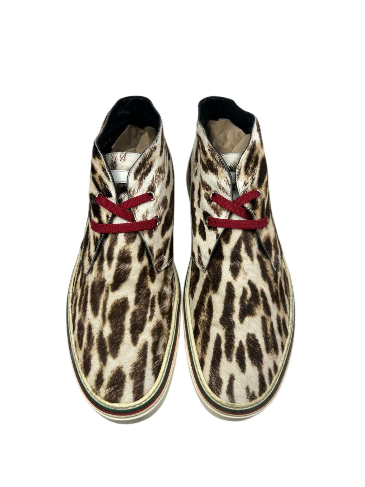 Vintage Gucci Leopard Print Chukka Sneaker 245307 FW10 Size 9 Pre-Owned