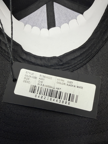 R13 Baseball Hat 'Black/White' R13WA022 One Size Brand New