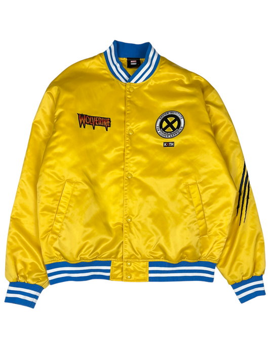 Kith x Marvel X-Men Wolverine Satin Bomber Jacket Size L Pre-Owned