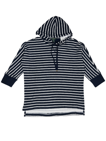 LRL Lauren Jeans Co. x Ralph Lauren French Terry Hooded T-Shirt 'Navy/White' Size M Brand New