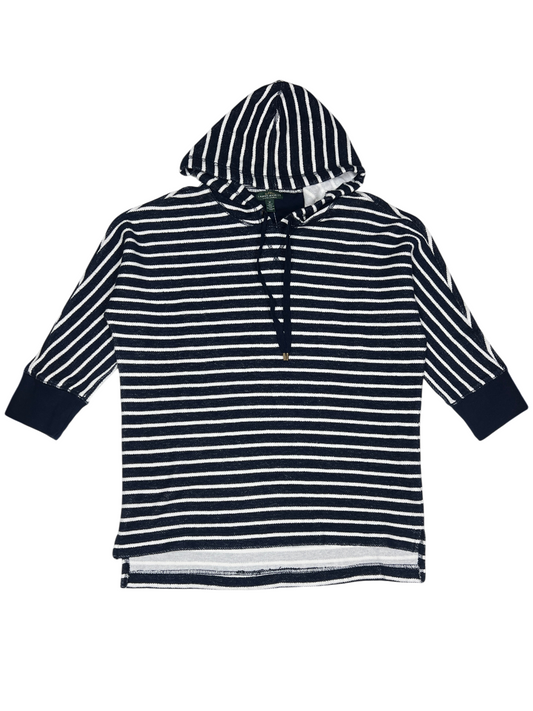 LRL Lauren Jeans Co. x Ralph Lauren French Terry Hooded T-Shirt 'Navy/White' Size M Brand New