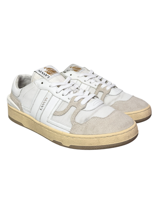 Lanvin Clay Mesh and Leather Low Top Sneakers 'White' Size 44 Pre-Owned