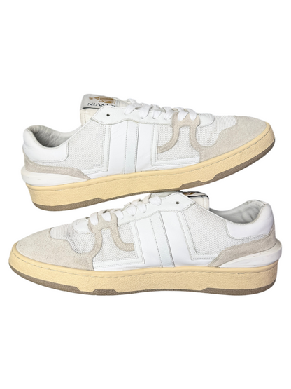 Lanvin Clay Mesh and Leather Low Top Sneakers 'White' Size 44 Pre-Owned