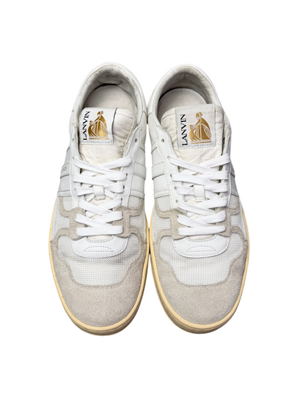 Lanvin Clay Mesh and Leather Low Top Sneakers 'White' Size 44 Pre-Owned