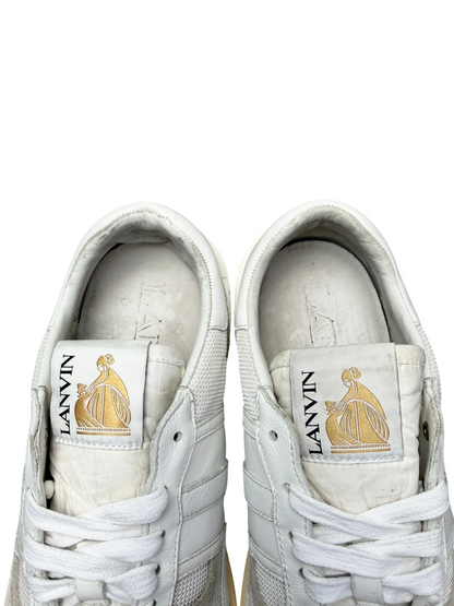 Lanvin Clay Mesh and Leather Low Top Sneakers 'White' Size 44 Pre-Owned
